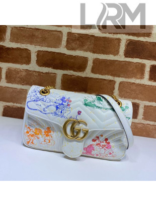 Gucci Disney x Gucci Mickey Mouse GG Marmont Small Shoulder Bag ‎443497 White 2020