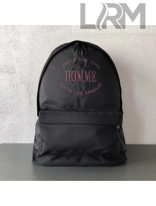 Balenciaga Explorer Nylon Backpack Embroidered "Homme" Black 2018