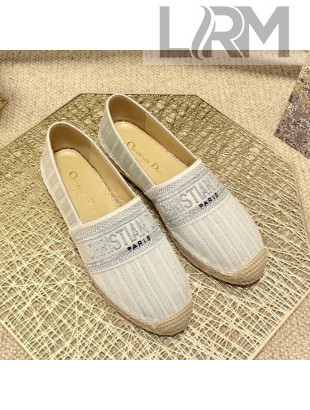 Dior Granville Espadrilles in Metallic Thread Embroidered Cotton White 2021