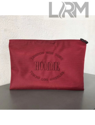 Balenciaga Explorer Nylon Pouch Embroidered "Homme" Red 2018