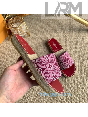 Louis Vuitton Since 1854 Flat Espadrilles Slide Sandal Burgundy 2020 