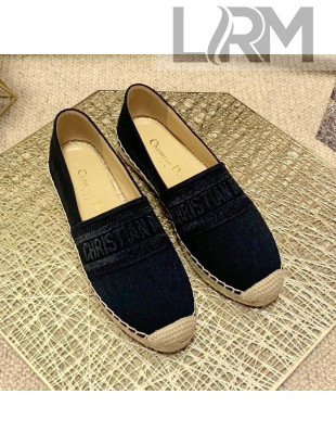 Dior Granville Espadrilles in Metallic Thread Embroidered Cotton Black 2021