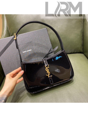 Saint Laurent LE 5 À 7 Hobo Bag in Patent Leather 657228 Gold 2021