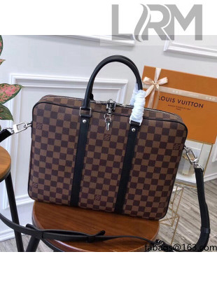 Louis Vuitton Porte-Documents Voyage PM Bag in Damier Canvas N41466 Brown 2021