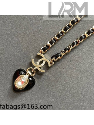 Chanel Love Necklace Black 2021 110852