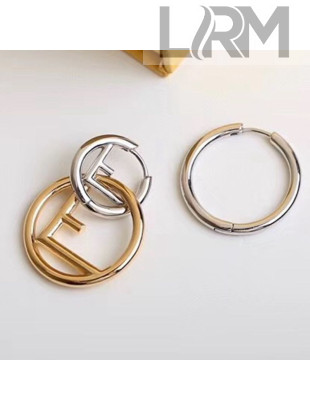 Fendi F Is Fendi Separate Hoope Earrings Gold/Silver 2020