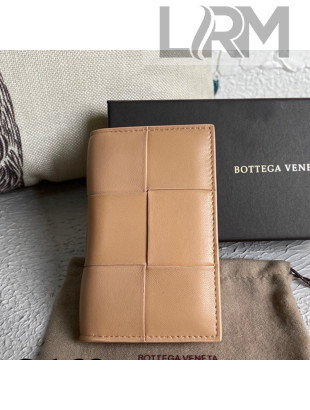 Bottega Veneta Intreccio Leather Bi-Fold Card Case Wallet 30301 Almond Beige 2021