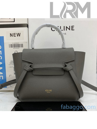 Celine Grained Calfskin Pico Belt Bag Dark Grey 2020