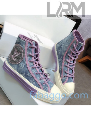 Louis Vuitton x Converse Denim High-Top Sneakers Purple 2020