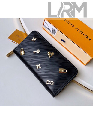 Louis Vuitton Love Lock Zippy Wallet in Epi Leather M63991 Black