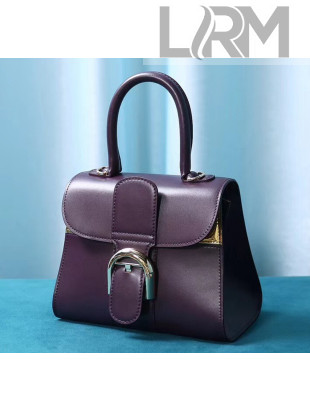 Delvaux Brillant Mini Mirage Top Handle Bag in Box Calf Leather Gold/Purple 2020