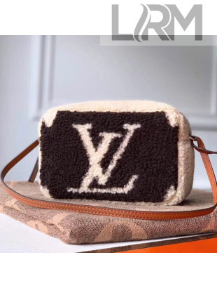 Louis Vuitton Teddy LV Monogram Wool Camera Bag M68599 Brown/White 2019