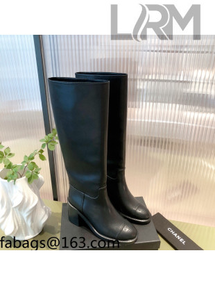 Chanel Calfskin High Boots 7cm G38172 Black 2021  