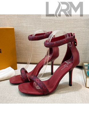 Louis Vuitton Appeal Crystal Sandals 9cm Burgundy 2021