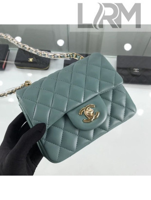 Chanel Quilted Lambskin Mini Flap Bag A35200 Blue/Gold 2020