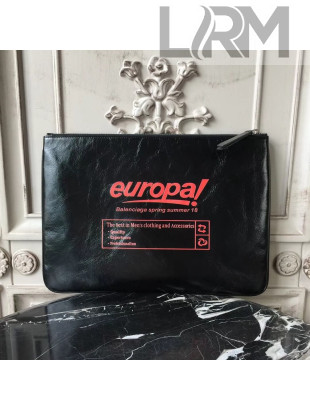 Balen...ga Lambskin Supremarket Clip Medium Pouch Europa Black 2018