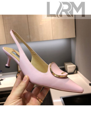 Prada Calfskin Slingback Pumps 5.5cm Light Pink 2021