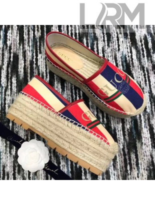 Gucci Logo Sylvie Platform Espadrille 2018