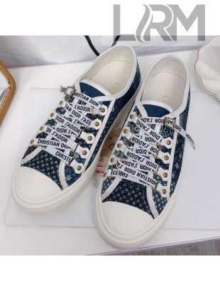 Dior Walk'N'dior Embroidered Cotton Canvas Sneakers Blue 08 2019