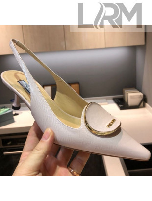 Prada Calfskin Slingback Pumps 5.5cm Nude Pink 2021