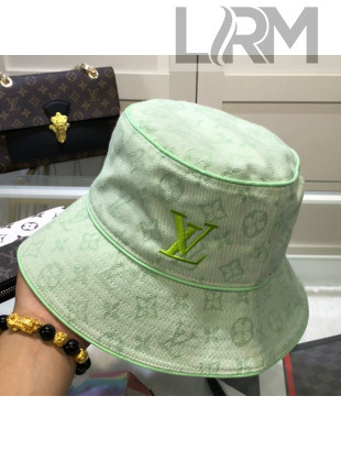 Louis Vuitton Monogram Denim Bucket Hat Green 2021