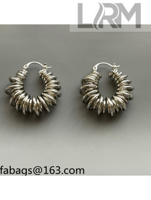 Bottega Veneta Hoop Earrings Silver 2021 110883