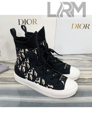 Dior Walk'n'Dior Boots Sneakers in Black Oblique Knit 2020