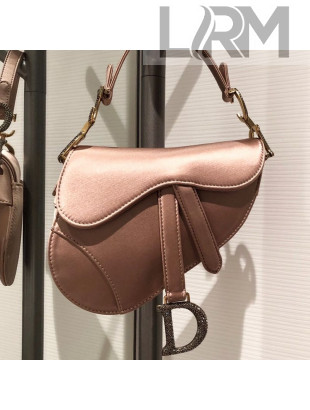 Dior Mini Saddle Bag in Champagne Gold Silk 2019