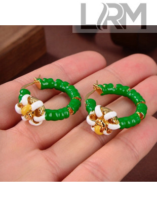 Bottega Veneta Hoop Earrings Green 2021 110890