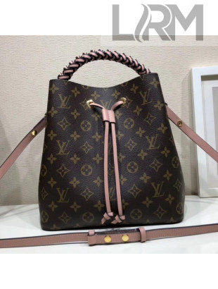 Louis Vuitton Braided Handle Monogram Canvas NéoNoé Bucket Bag Pink F/W2018