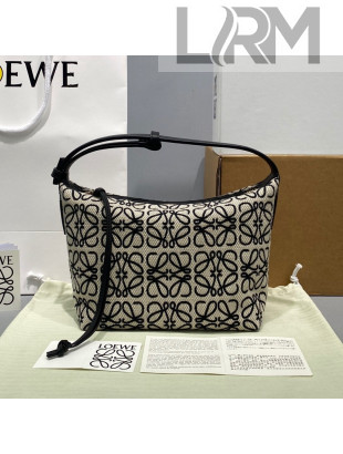 Loewe Small Cubi bag in Anagram jacquard and calfskin Beige/Black 2021