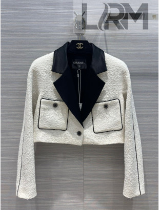 Chanel Tweed Short Jacket CHJ40102 White/Black 2022