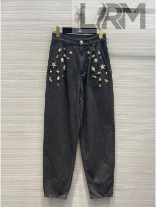 Chanel Jeans with Badges CHJ40110 Black 2022