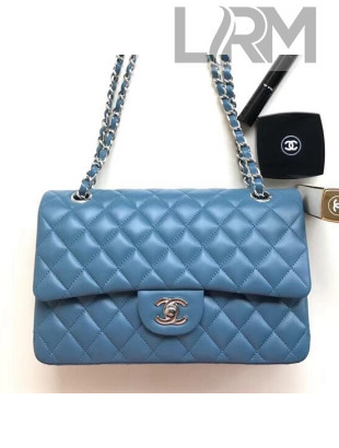 Chanel Lambskin Medium Classic Flap Bag A1112 Blue