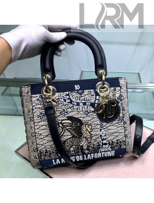 Dior Fortune Lady Dior Medium Bag in Tarot Beaded Canvas 2019