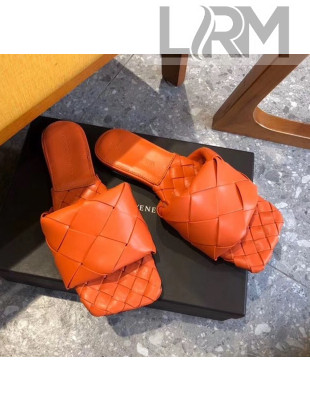 Bottega Veneta Lambskin BV LIDO Flat Sandals Orange 2020