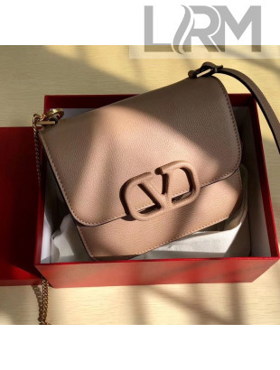 Valentino Small VSLING Grained Calfskin Shoulder Bag 0074S Nude 2019