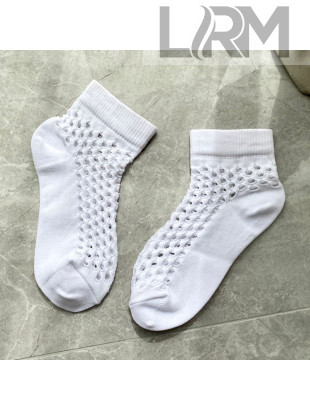 Dior Mesh Short Socks White Snow 2020