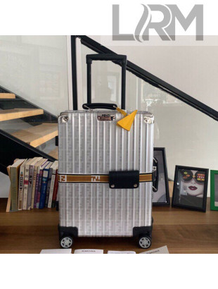 Fendi x Rimowa FF Silver Luggage Brown Band 20/26/29 inches 2019