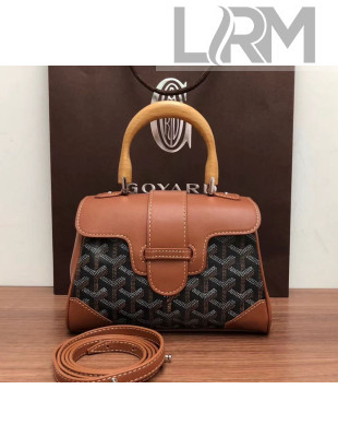 Goyard Saigon Mini Flap Top Handle Bag Brown