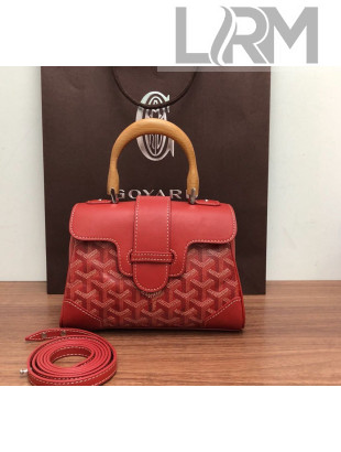 Goyard Saigon Mini Flap Top Handle Bag Red