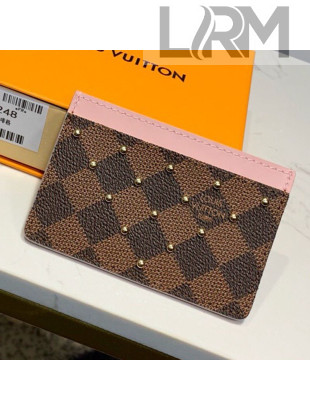 Louis Vuitton Damier Ebene Canvas Studded Card Holder N60248 2019