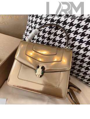 Bvlgari Serpenti Forever Metallic Mini Top Handle Bag Gold 2021