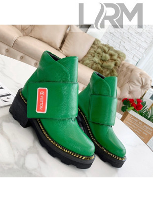 Louis Vuitton LV Beaubourg Padded Strap Ankle Boots Green 2021