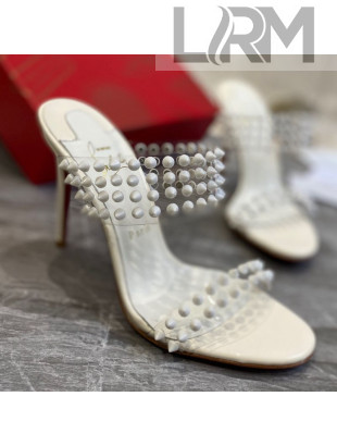 Christian Louboutin Stud Transparent Sandals 10cm White 2021