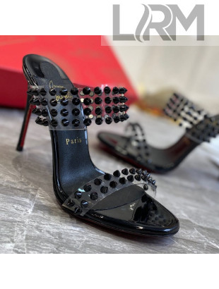 Christian Louboutin Stud Transparent Sandals 10cm Black 2021