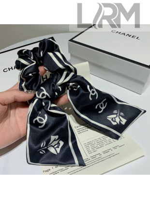 Chanel CC Bow Hair Ring Black 2020