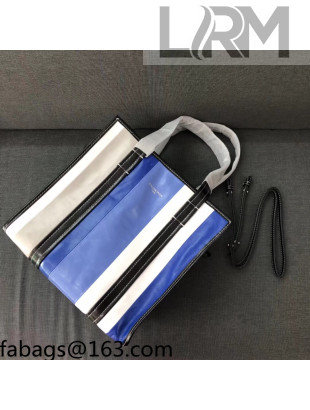 Balenciaga Bazar Striped Shopper Small Shopping Bag Blue 2021