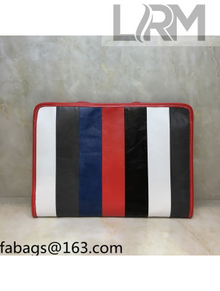 Balenciaga Striped Classic Pouch Multicolor 2021 01