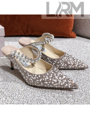 Jimmy Choo Pearl Crystal Heel Mules 6.5cm 2021 